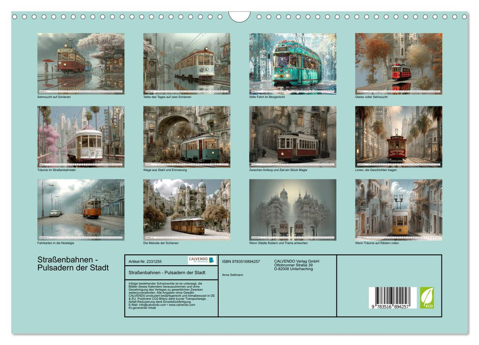 Straßenbahnen - Pulsadern der Stadt (CALVENDO Wandkalender 2027)