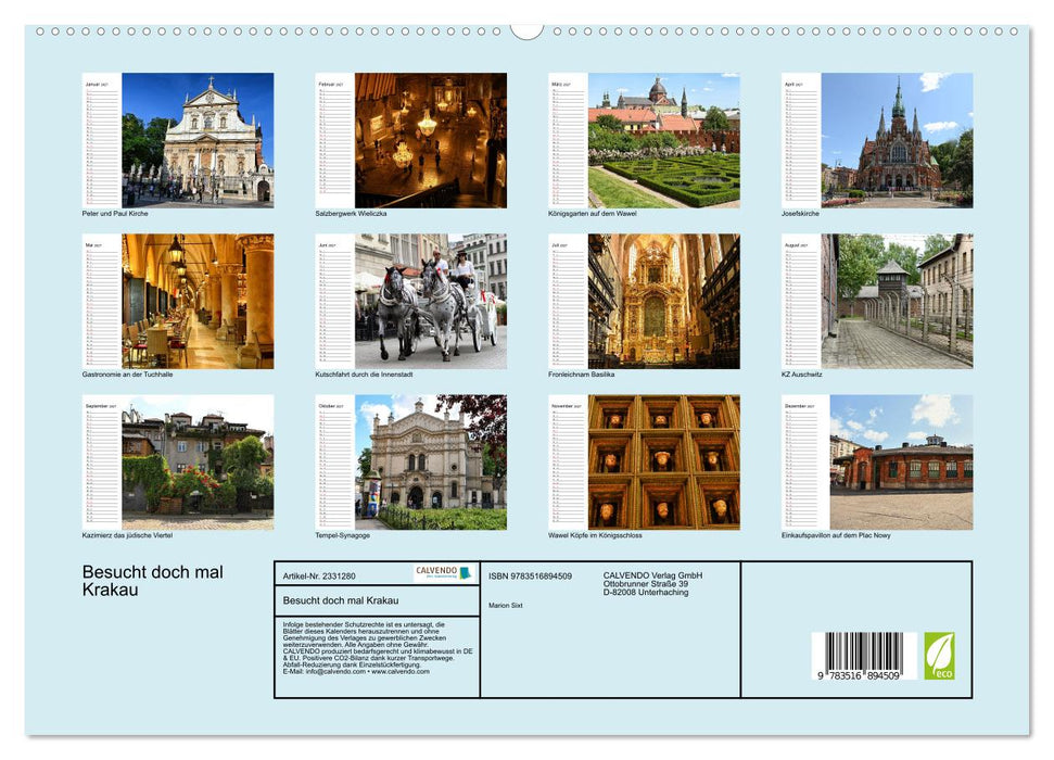Besucht doch mal Krakau (CALVENDO Premium Wandkalender 2027)