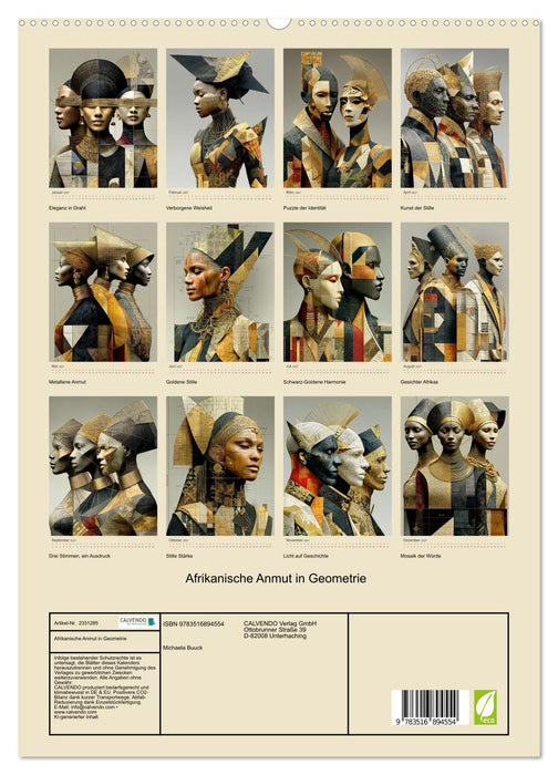 Afrikanische Anmut in Geometrie (CALVENDO Premium Wandkalender 2027)