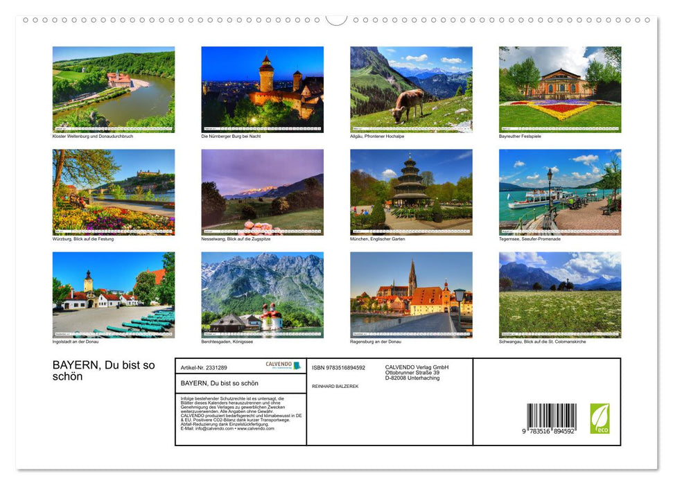 BAYERN, Du bist so schön (CALVENDO Premium Wandkalender 2027)