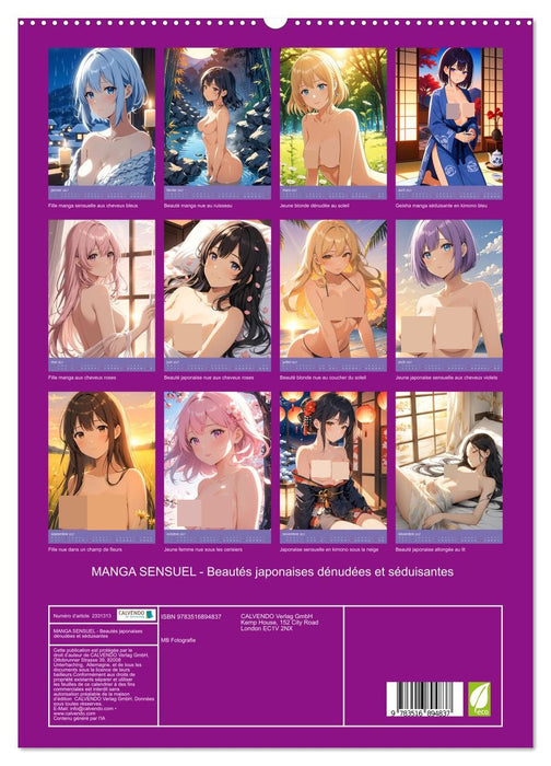 MANGA SENSUEL - Beautés japonaises dénudées et séduisantes (CALVENDO Calendrier supérieur 2027)