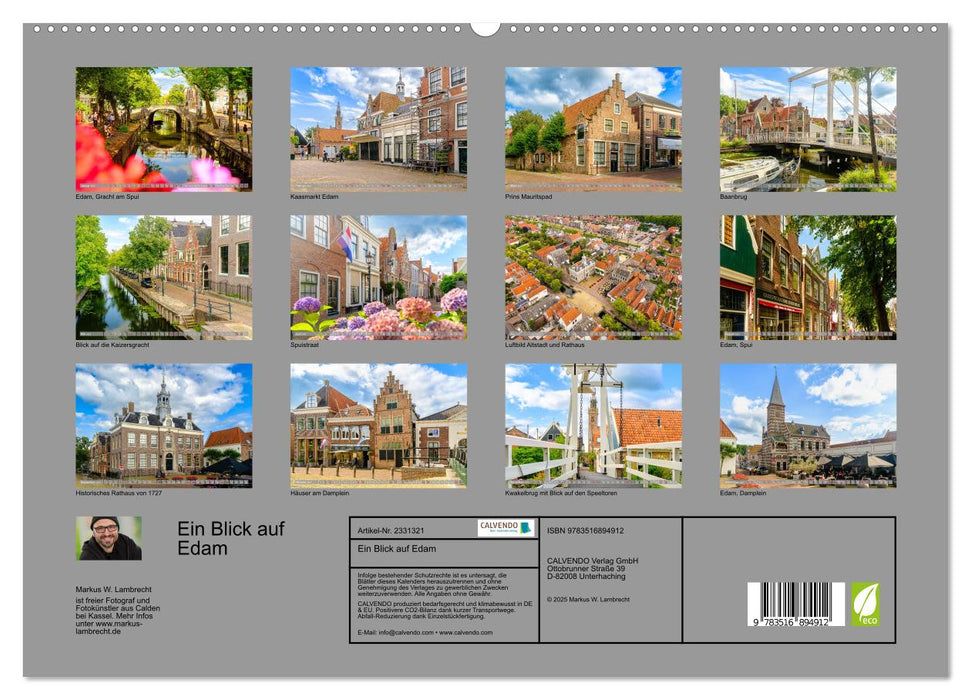 Ein Blick auf Edam (CALVENDO Premium Wandkalender 2027)