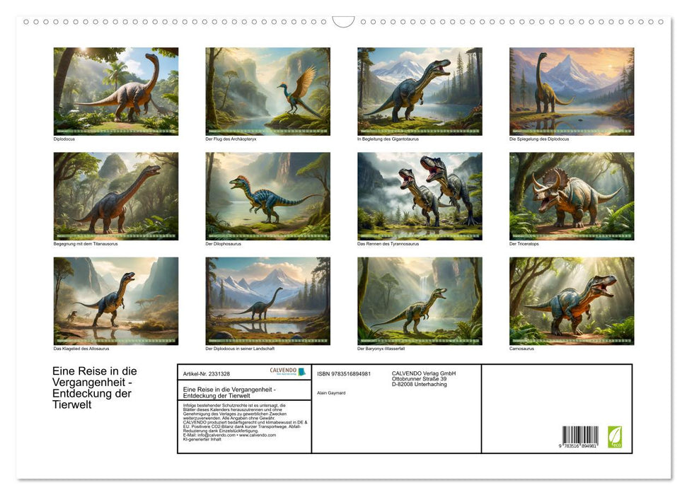 Eine Reise in die Vergangenheit - Entdeckung der Tierwelt (CALVENDO Wandkalender 2027)