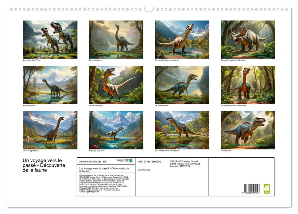Un voyage vers le passé - Découverte de la faune (CALVENDO Calendrier mensuel 2027)