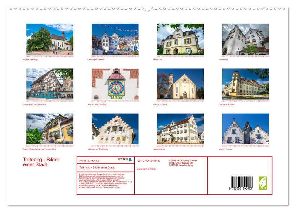 Tettnang - Bilder einer Stadt (CALVENDO Premium Wandkalender 2027)