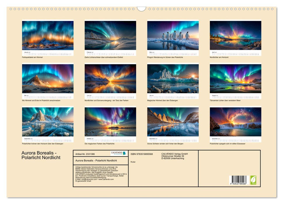 Aurora Borealis - Polarlicht Nordlicht (CALVENDO Wandkalender 2027)