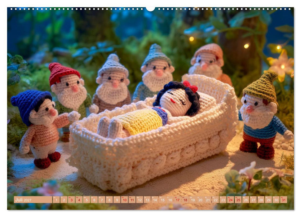 Amigurumi Märchenstunde nach den Gebrüdern Grimm (CALVENDO Premium Wandkalender 2027)