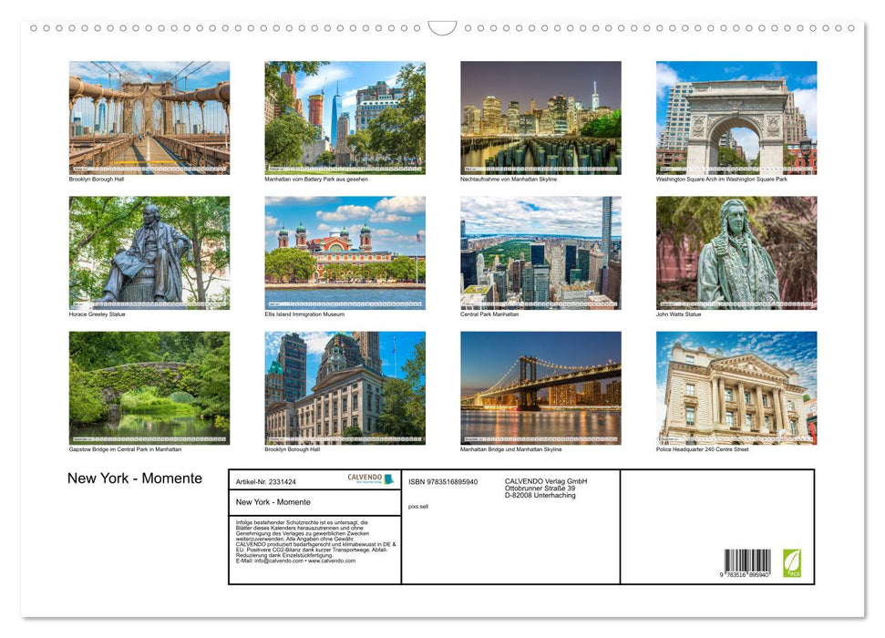 New York - Momente (CALVENDO Wandkalender 2027)