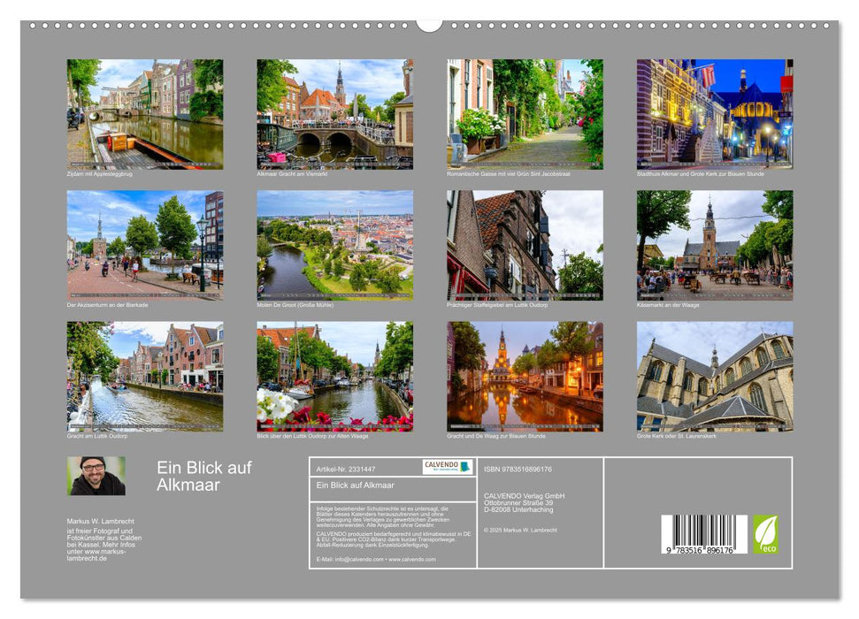 Ein Blick auf Alkmaar (CALVENDO Premium Wandkalender 2027)