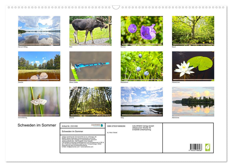 Schweden im Sommer (CALVENDO Wandkalender 2027)