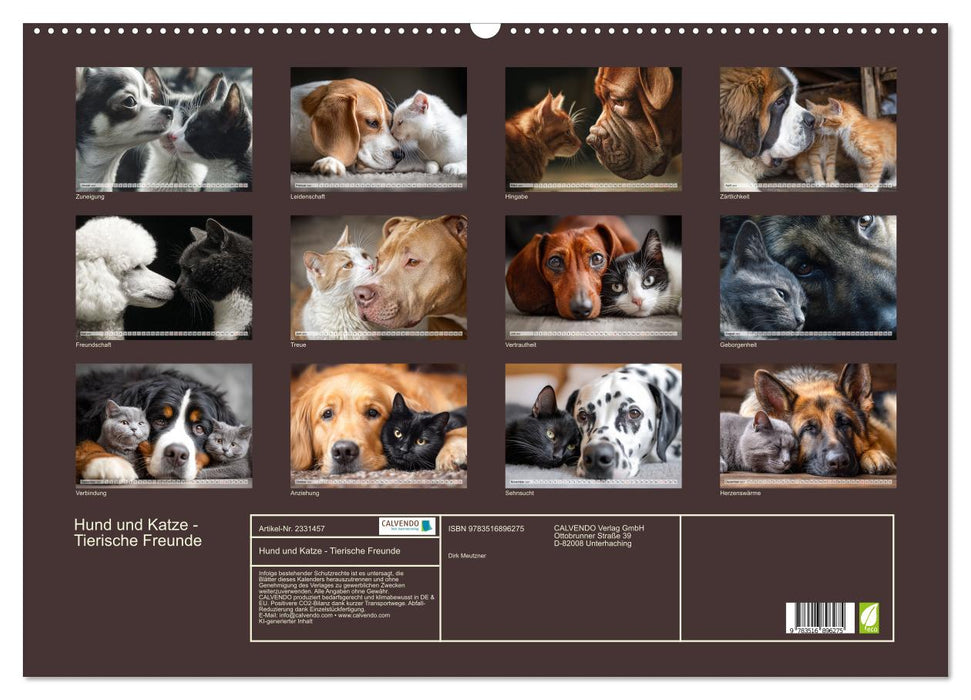 Hund und Katze - Tierische Freunde (CALVENDO Wandkalender 2027)