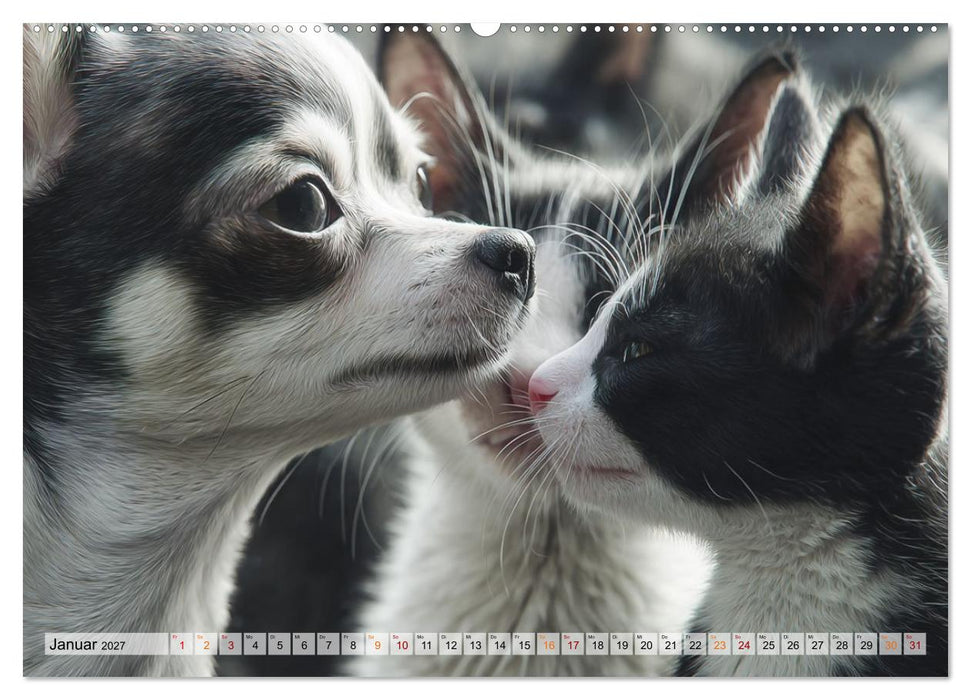 Hund und Katze - Tierische Freunde (CALVENDO Wandkalender 2027)