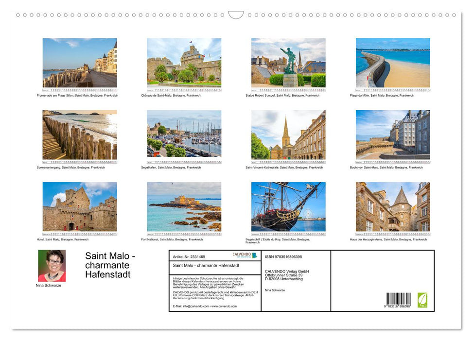 Saint Malo - charmante Hafenstadt (CALVENDO Wandkalender 2027)