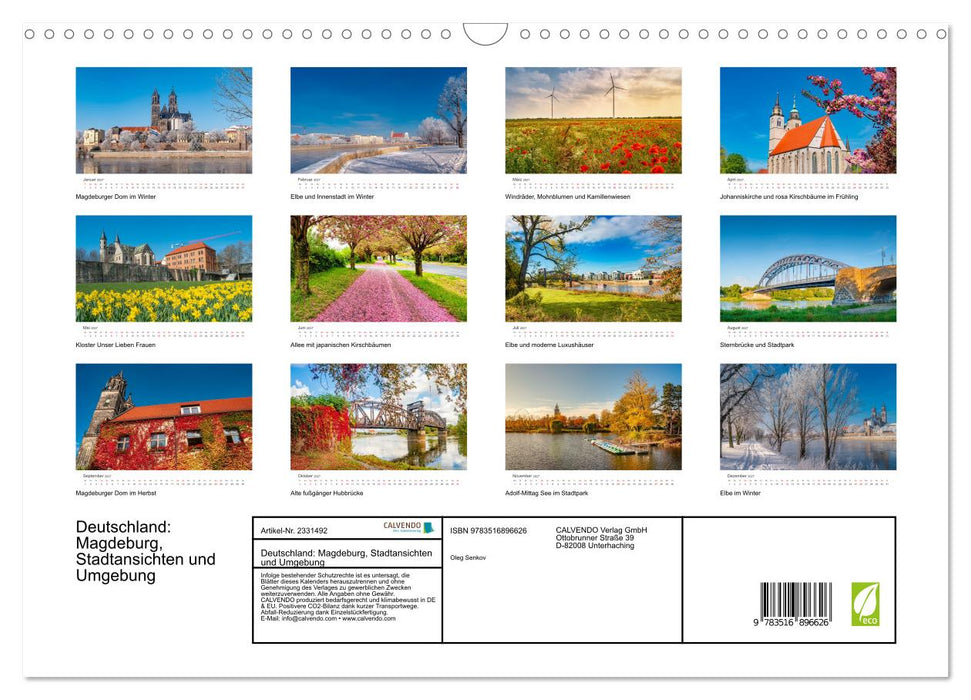 Deutschland: Magdeburg, Stadtansichten und Umgebung (CALVENDO Wandkalender 2027)