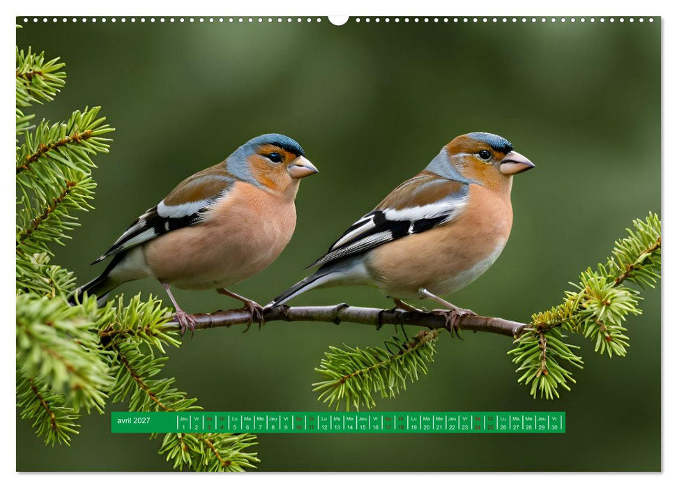 Les chanteurs de nos régions - Notre nature intime (CALVENDO Calendrier mensuel 2027)