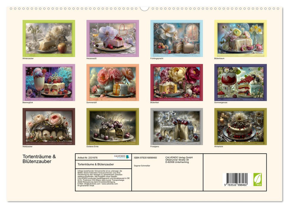 Tortenträume & Blütenzauber (CALVENDO Premium Wandkalender 2027)