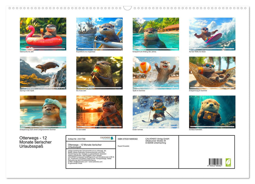 Otterwegs - 12 Monate tierischer Urlaubsspaß (CALVENDO Wandkalender 2027)