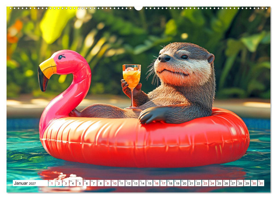 Otterwegs - 12 Monate tierischer Urlaubsspaß (CALVENDO Wandkalender 2027)