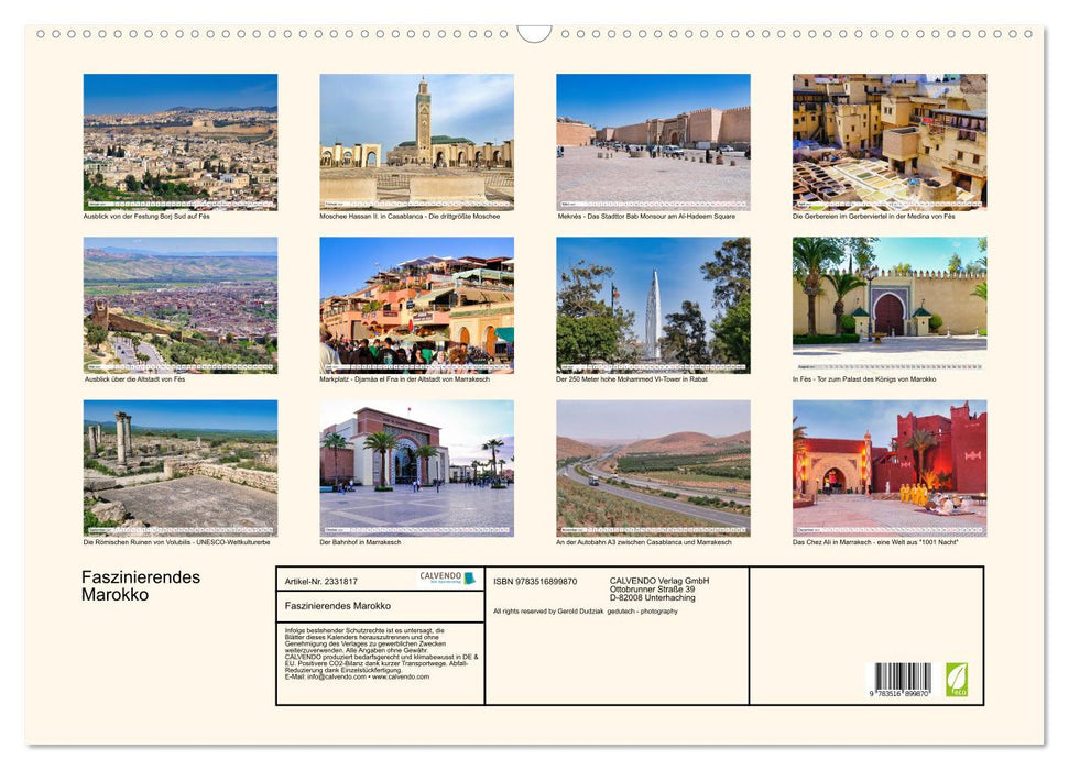 Faszinierendes Marokko (CALVENDO Wandkalender 2027)