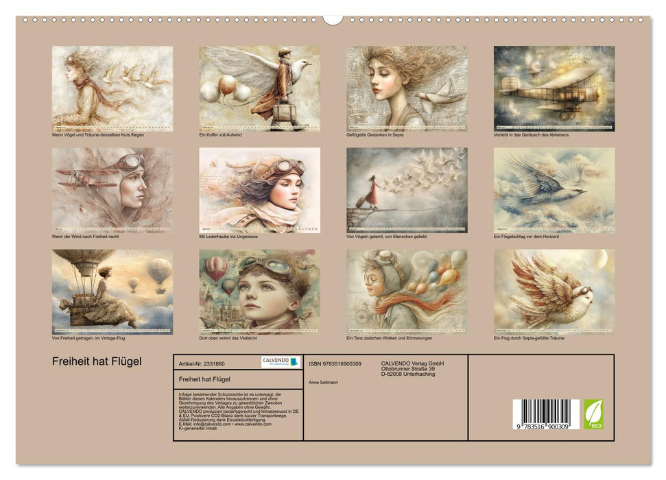 Freiheit hat Flügel (CALVENDO Premium Wandkalender 2027)