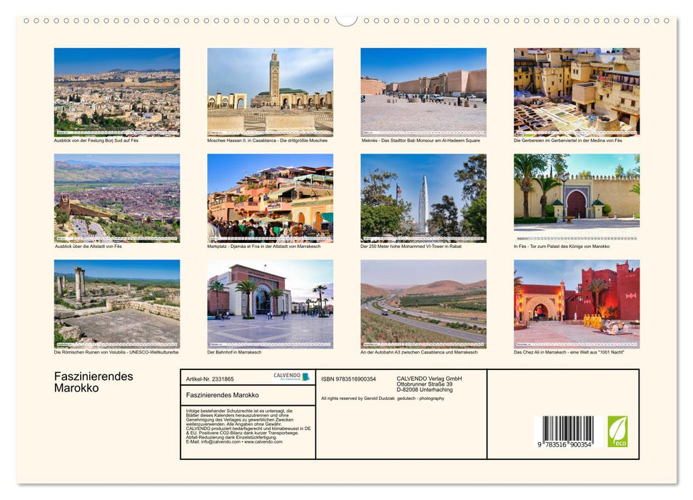 Faszinierendes Marokko (CALVENDO Premium Wandkalender 2027)