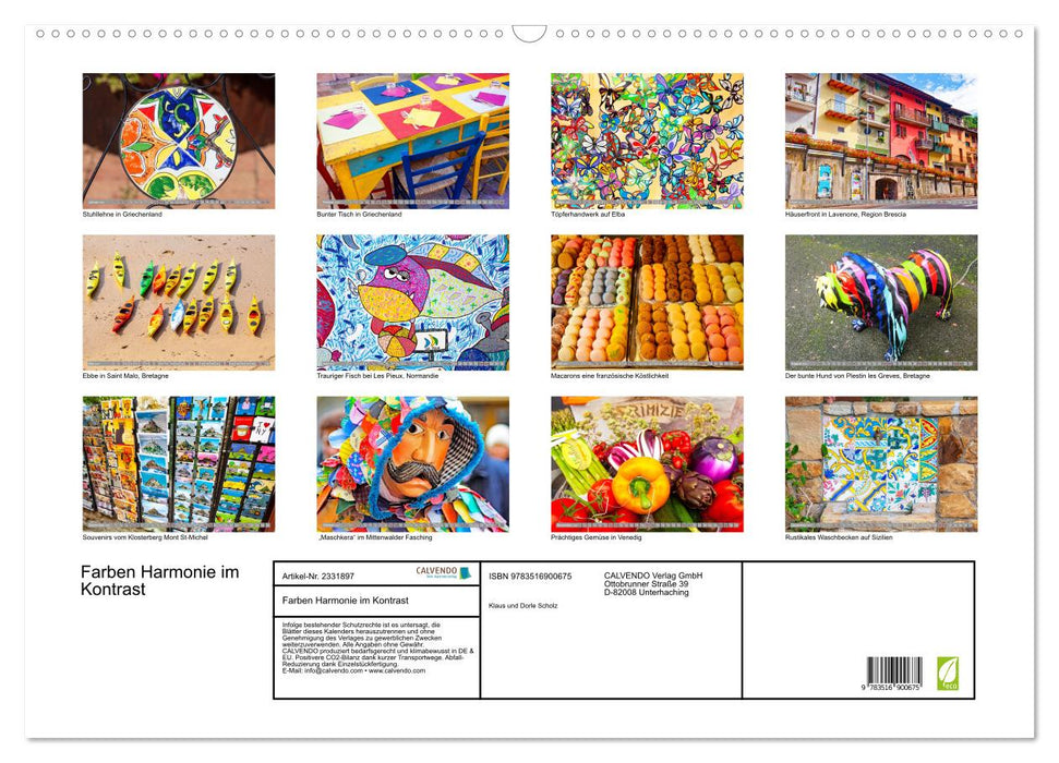 Farben Harmonie im Kontrast (CALVENDO Wandkalender 2027)