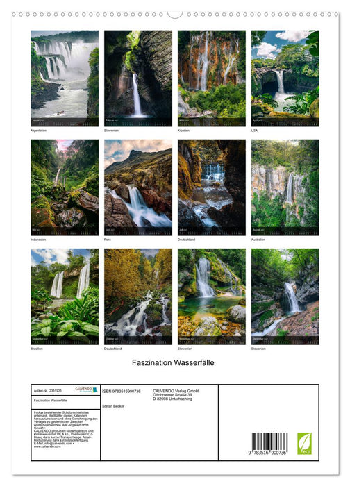Faszination Wasserfälle (CALVENDO Premium Wandkalender 2027)