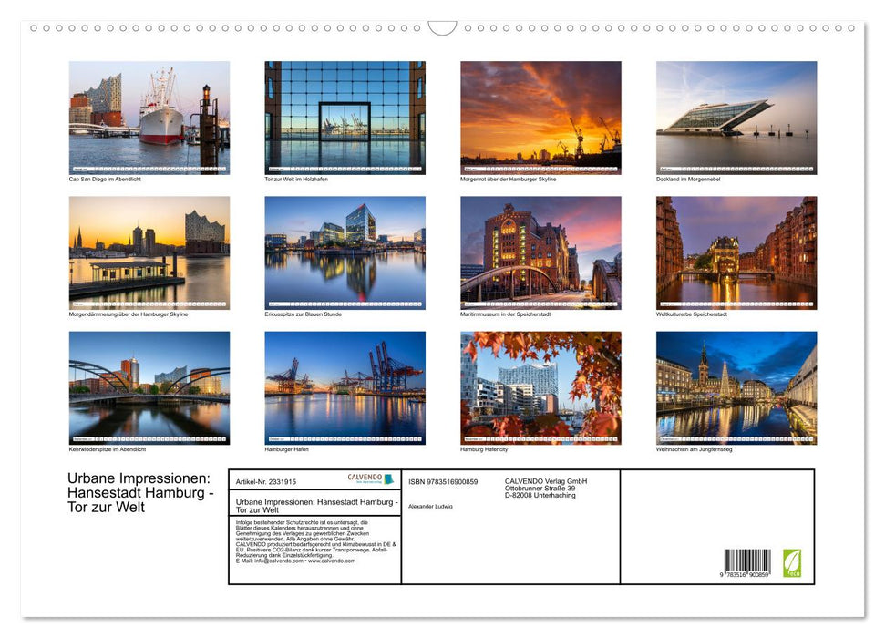 Urbane Impressionen: Hansestadt Hamburg - Tor zur Welt (CALVENDO Wandkalender 2027)