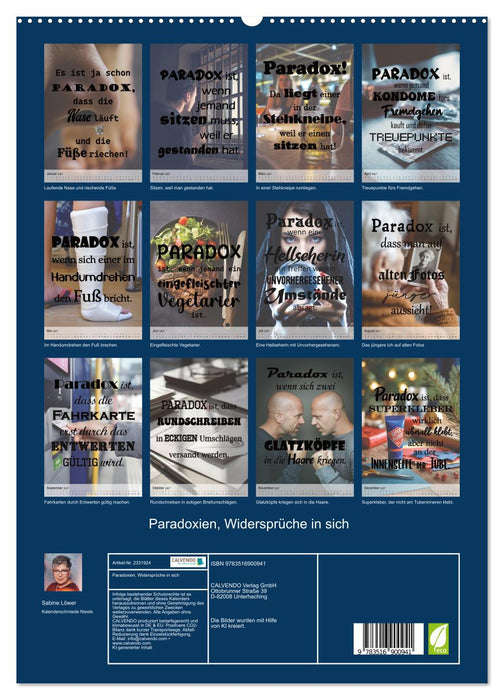 Paradoxien, Widersprüche in sich (CALVENDO Premium Wandkalender 2027)