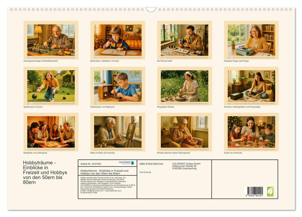 Hobbyträume - Einblicke in Freizeit und Hobbys von den 50ern bis 80ern (CALVENDO Wandkalender 2027)