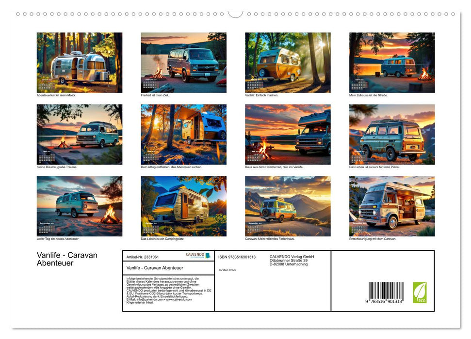 Vanlife - Caravan Abenteuer (CALVENDO Premium Wandkalender 2027)