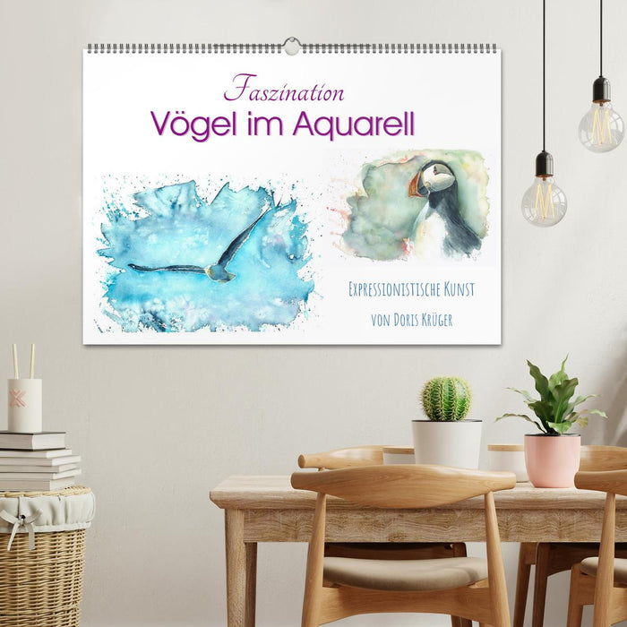 Faszination Vögel im Aquarell - Expressionistische Kunst von Doris Krüger (CALVENDO Wandkalender 2027)