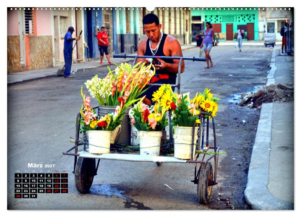 Blühendes Havanna - Blumenhändler in der kubanischen Hauptstadt (CALVENDO Wandkalender 2027)