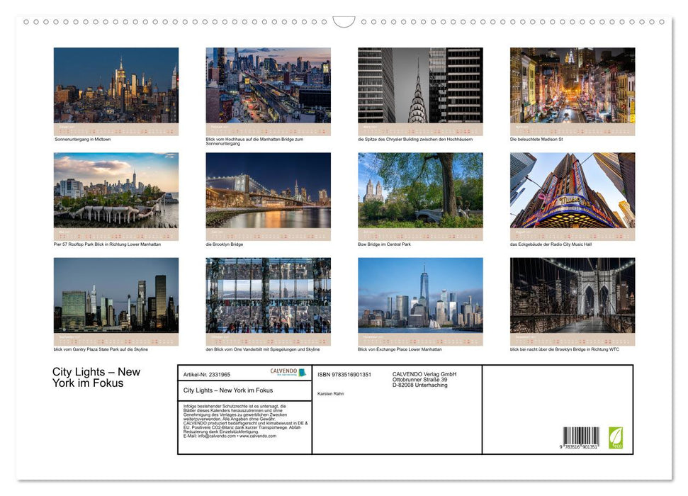City Lights – New York im Fokus (CALVENDO Wandkalender 2027)