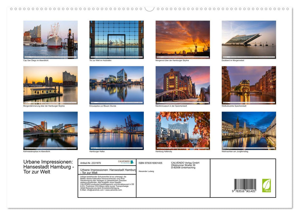 Urbane Impressionen: Hansestadt Hamburg - Tor zur Welt (CALVENDO Premium Wandkalender 2027)