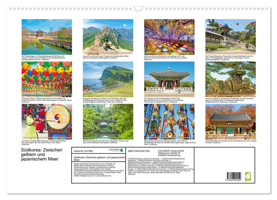 Südkorea: Zwischen gelbem und japanischem Meer (CALVENDO Wandkalender 2027)