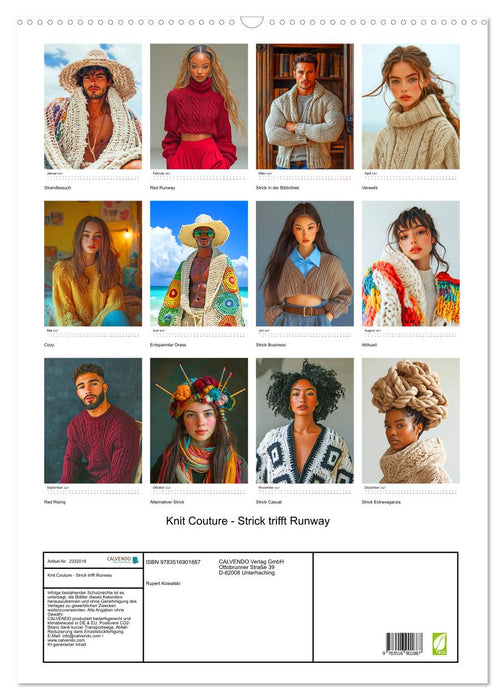 Knit Couture - Strick trifft Runway (CALVENDO Wandkalender 2027)