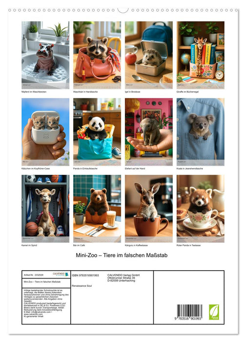 Mini-Zoo – Tiere im falschen Maßstab (CALVENDO Premium Wandkalender 2027)