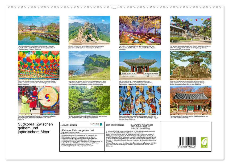 Südkorea: Zwischen gelbem und japanischem Meer (CALVENDO Premium Wandkalender 2027)