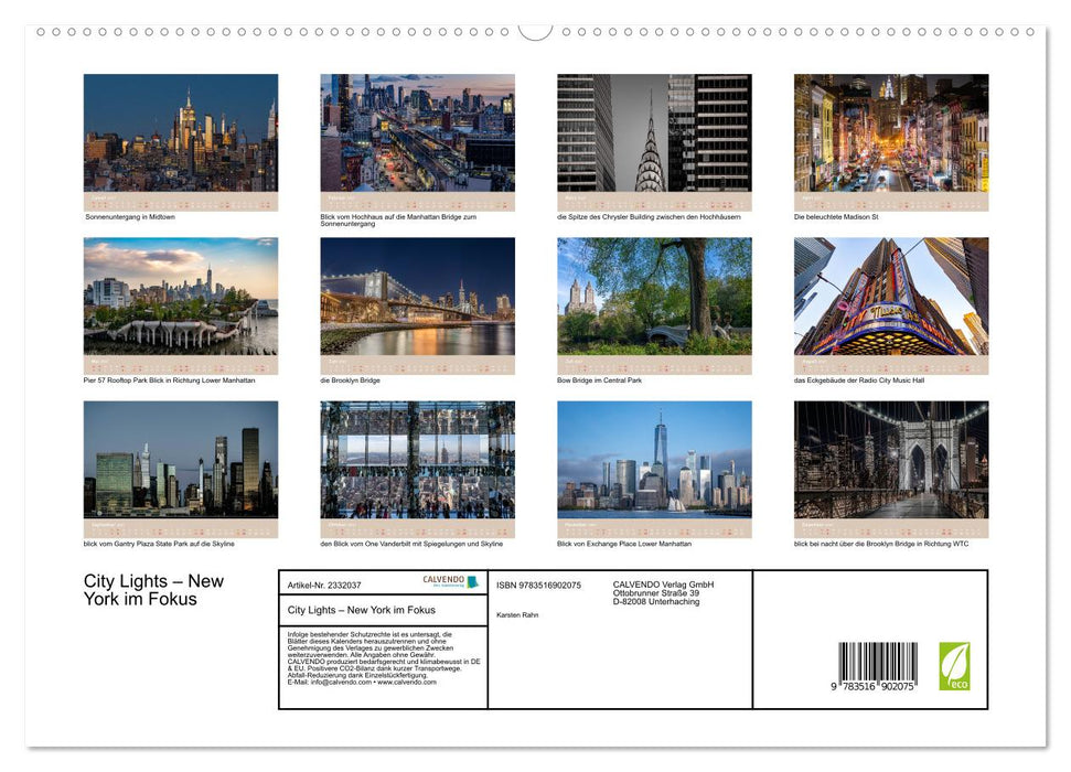 City Lights – New York im Fokus (CALVENDO Premium Wandkalender 2027)