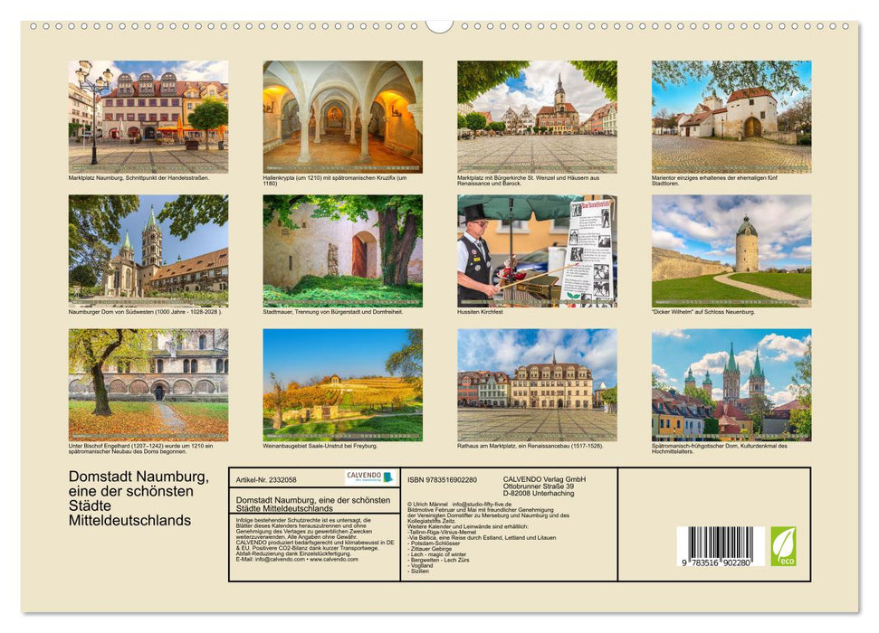 Domstadt Naumburg, eine der schönsten Städte Mitteldeutschlands (CALVENDO Premium Wandkalender 2027)
