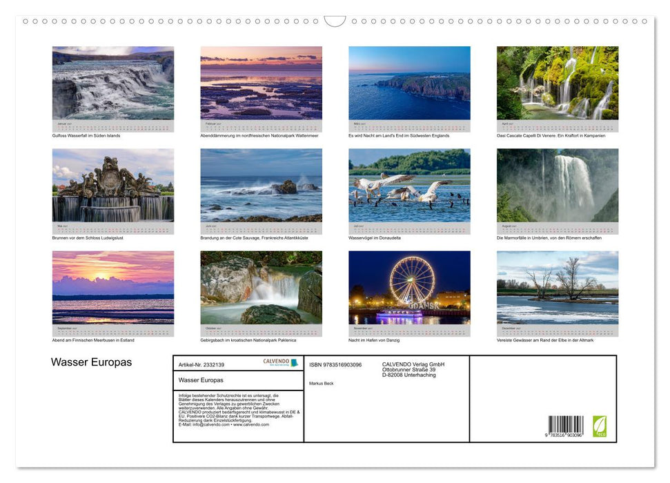 Wasser Europas (CALVENDO Wandkalender 2027)