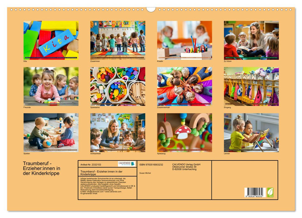 Traumberuf - Erzieher:innen in der Kinderkrippe (CALVENDO Wandkalender 2027)
