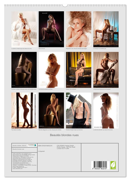 Beautés blondes nues (CALVENDO Calendrier supérieur 2027)