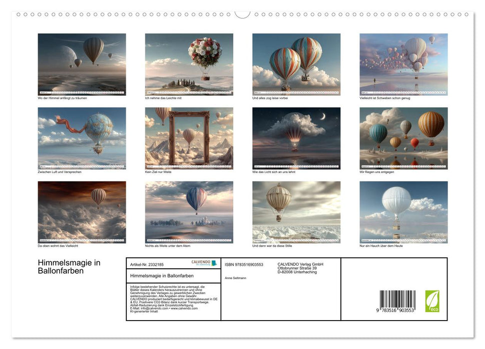 Himmelsmagie in Ballonfarben (CALVENDO Premium Wandkalender 2027)