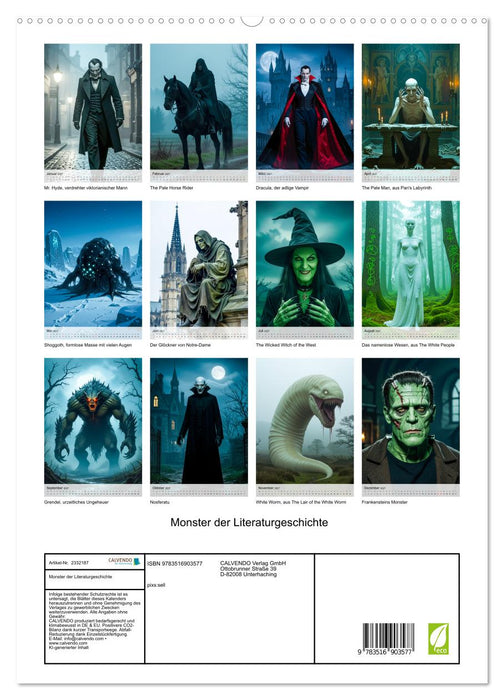 Monster der Literaturgeschichte (CALVENDO Premium Wandkalender 2027)