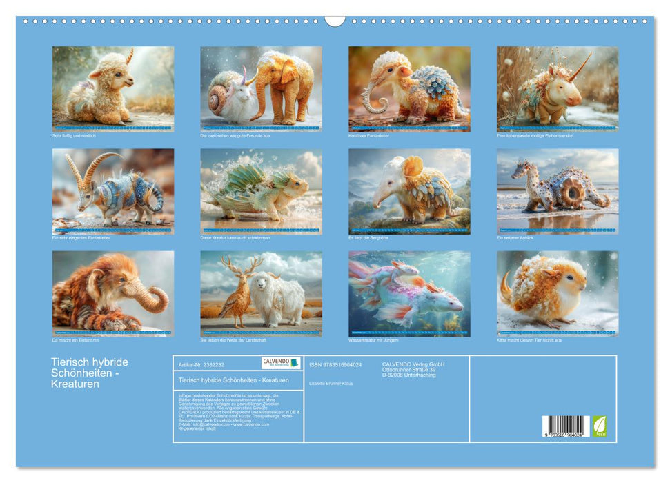 Tierisch hybride Schönheiten - Kreaturen (CALVENDO Wandkalender 2027)