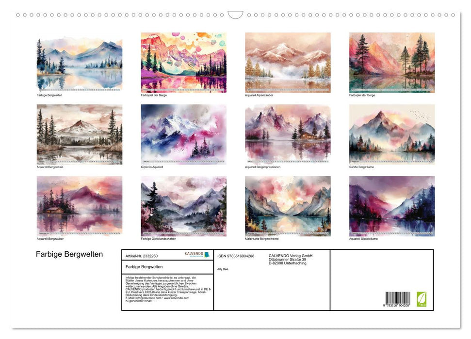 Farbige Bergwelten (CALVENDO Wandkalender 2027)