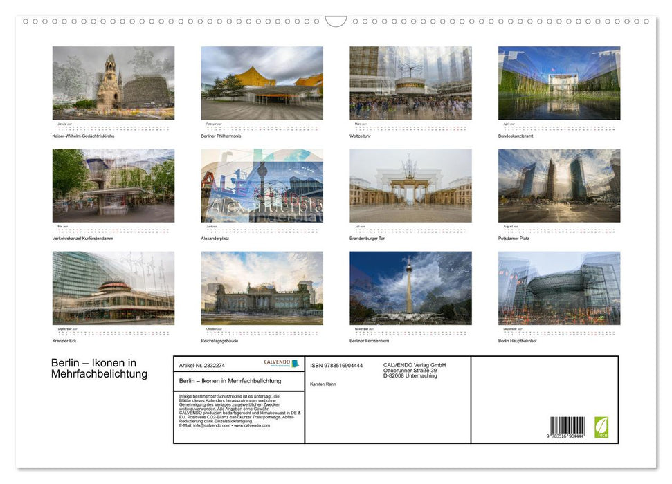Berlin – Ikonen in Mehrfachbelichtung (CALVENDO Wandkalender 2027)
