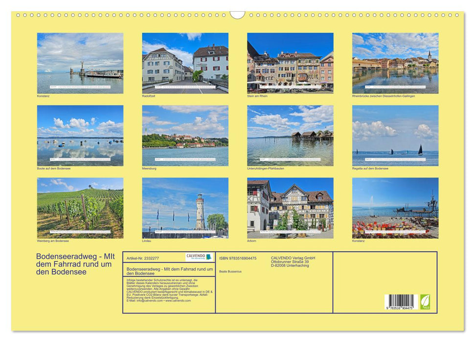 Bodenseeradweg - MIt dem Fahrrad rund um den Bodensee (CALVENDO Wandkalender 2027)